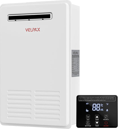 Natural Gas Tankless Water Heater,5.26GPM 20L Outdoor,Instant Hot Natural Gas Water Heater with Fahrenheit Digital Display,Multi-Protection