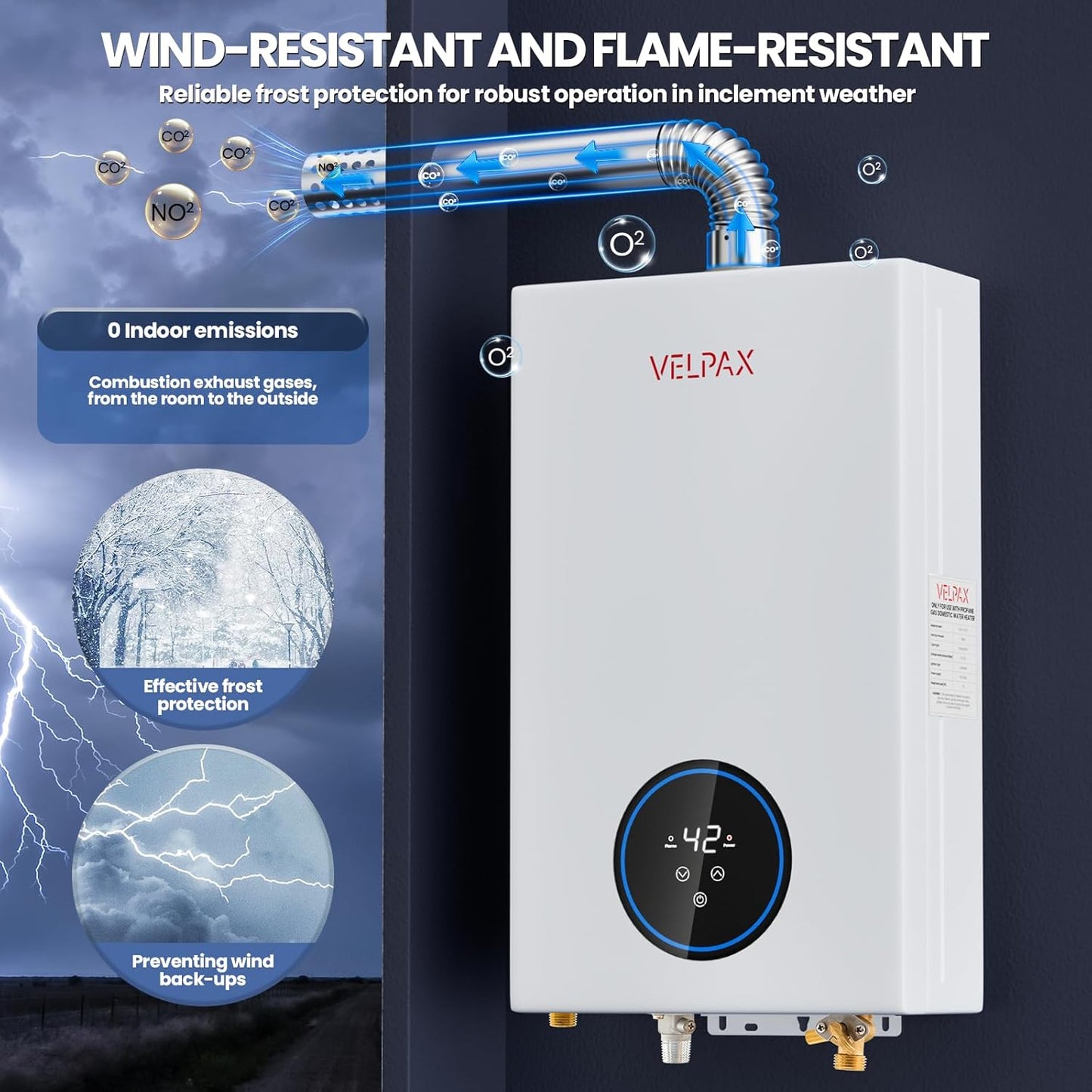 Natural Gas Tankless Water Heater,4.74GPM 18L Indoor,Instant Hot Gas water heater,Constant Natural Water Heater with Multi-Protection