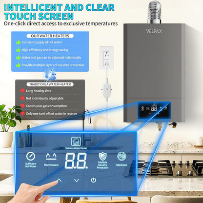Natural Gas Tankless Water Heater,Indoor 4.74GPM 18L,Constant natural gas Tankless water heater,Instant Hot Natural Gas Water Heater with Multi-Protection