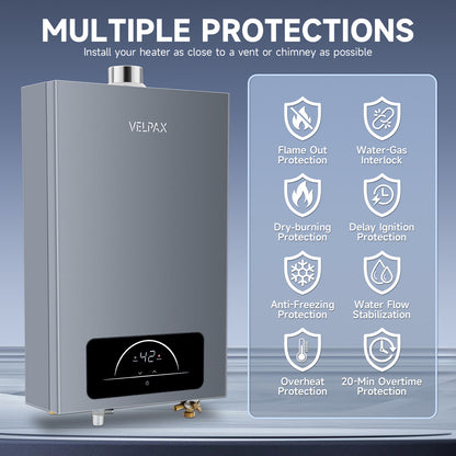 Propane Tankless Water Heater 4.74GPM 18L Indoor Constant propane water heater,lnstant Hot Propane Gas water heater with Multi-Protection