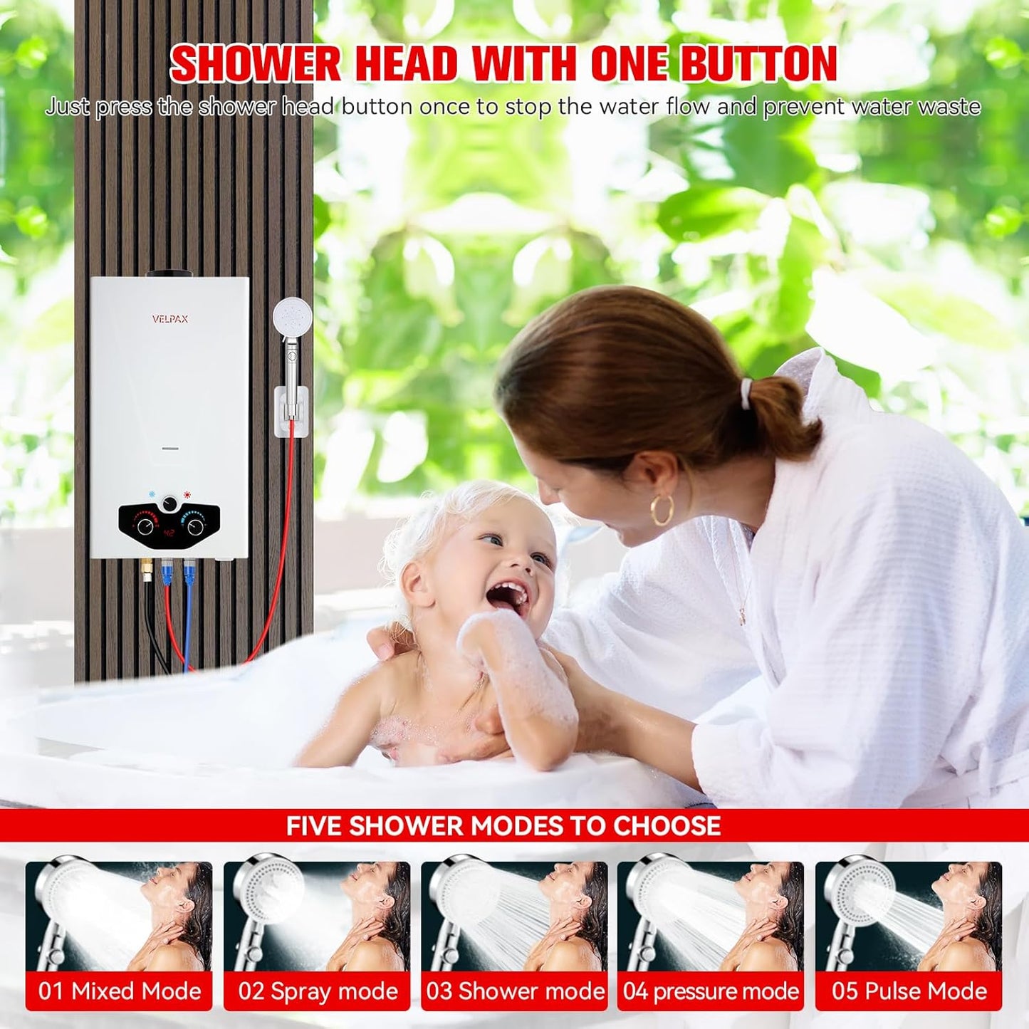 Tankless Water Heater Propane,3.18GPM 12L Outdoor Portable water heater,with 2 GPM Water Pump, Instant Propane water heater with Digital Display Multi-Protection for Camping Trips Boat Cabins