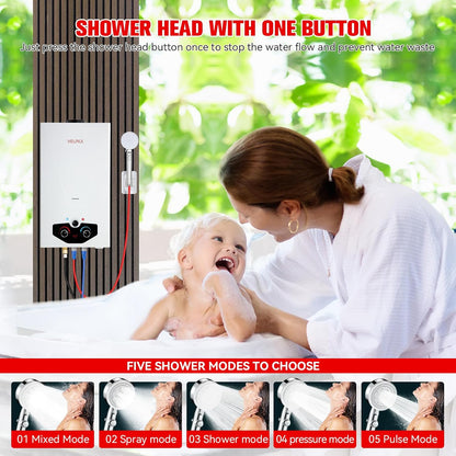 Tankless Water Heater Propane,3.18GPM 12L Outdoor Portable water heater,with 2 GPM Water Pump, Instant Propane water heater with Digital Display Multi-Protection for Camping Trips Boat Cabins