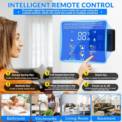 Natural Gas Tankless Water Heater,5.26GPM 20L Outdoor,Instant Hot Natural Gas Water Heater with Fahrenheit Digital Display,Multi-Protection